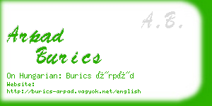 arpad burics business card